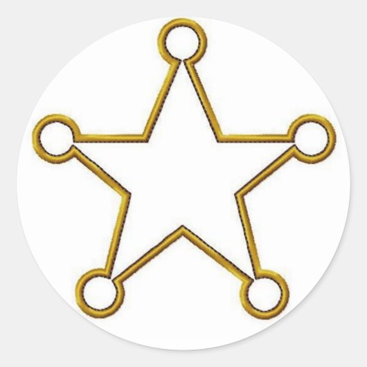 Sheriff Star Name Abzeichen Runder Aufkleber (Vorderseite)