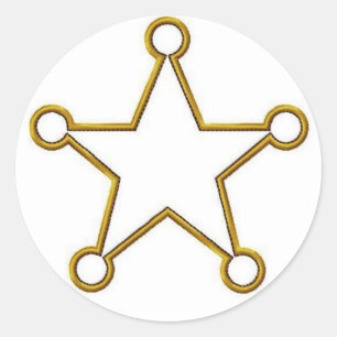 Sheriff Star Name Abzeichen Runder Aufkleber