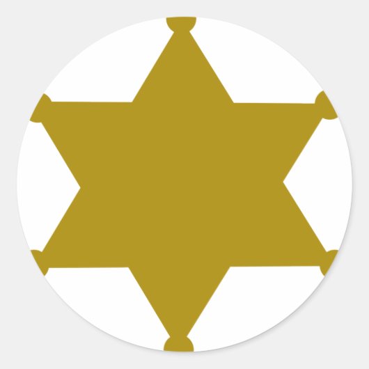 Sheriff star runder aufkleber (Vorderseite)