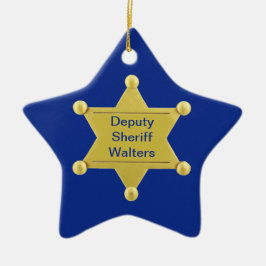 Sheriff Stellvertretender Custom Christmas Star Or Keramikornament