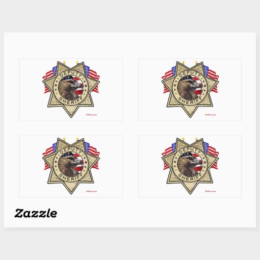 Sheriff Stellvertretendes Abzeichen Rechteckiger Aufkleber (Blatt)