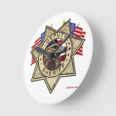 Sheriff Stellvertretendes Abzeichen Runde Wanduhr (Winkel)