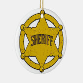 Sheriff-Stern-Abzeichen Keramikornament (Rechts)