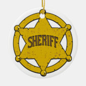 Sheriff-Stern-Abzeichen Keramikornament (Vorne)