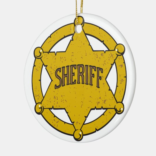 Sheriff-Stern-Abzeichen Keramikornament (Links)