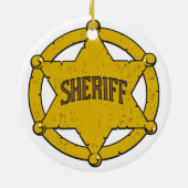 Sheriff-Stern-Abzeichen Keramikornament (Hinten)