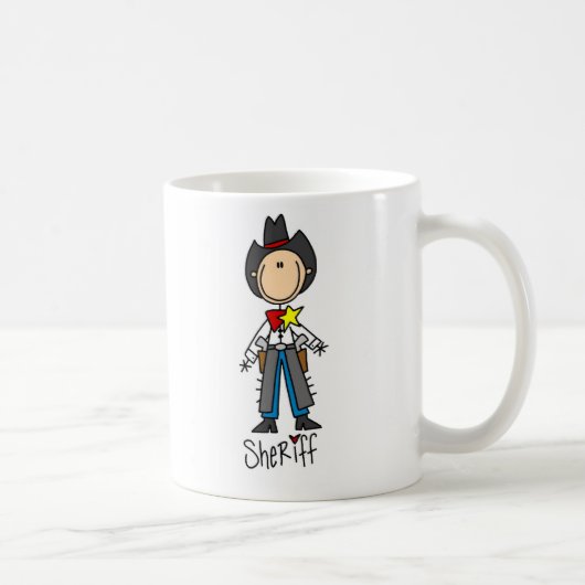 Sheriff-Stick-Figur-Tasse Kaffeetasse (Rechts)