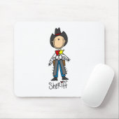 Sheriff-Stickfigur-Mauspad Mousepad (Mit Mouse)