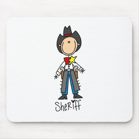 Sheriff-Stickfigur-Mauspad Mousepad (Vorne)