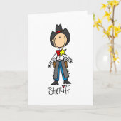 Sheriff Strichmännchen Card Karte (Gelbe Blume)