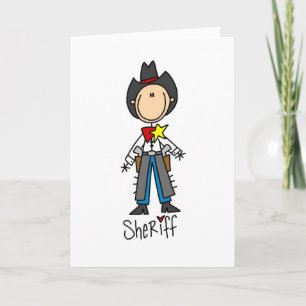Sheriff Strichmännchen Card Karte