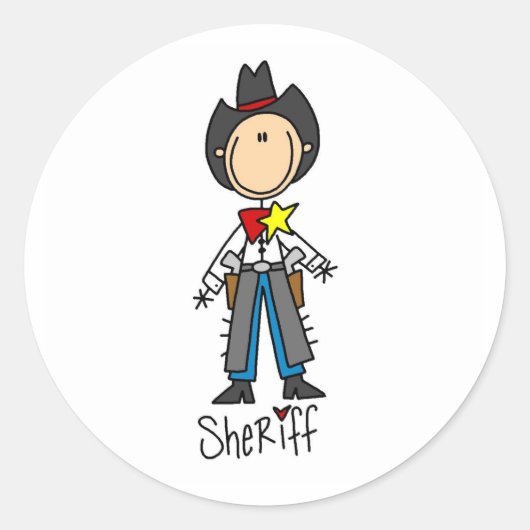 Sheriff Strichmännchen Sticker (Vorderseite)