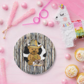 Sheriff Teddy Bear Cake Paper Plate Pappteller (Party)