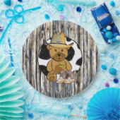 Sheriff Teddy Bear Cake Paper Plate Pappteller (Party)