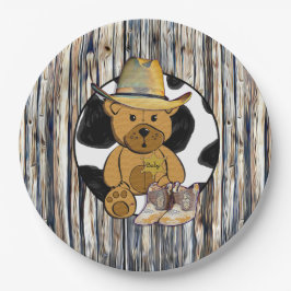 Sheriff Teddy Bear Cake Paper Plate Pappteller