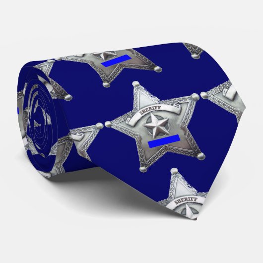 Sheriff Thin Blue Line Abzeichen Krawatte (Gerollt)