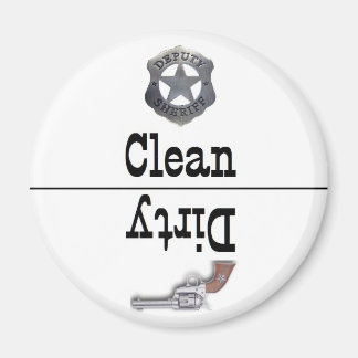 Sheriff und Outlaw Clean Dirty Dish Magnet
