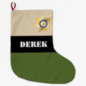 Sheriff Uniform benutzerdefinierbar Großer Weihnachtsstrumpf (Vorderseite)