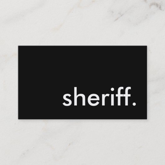 Sheriff. Visitenkarte (Vorderseite)