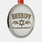 Sheriff-Western-Art Silbernes Ornament (Rechts)
