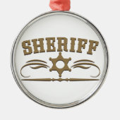 Sheriff-Western-Art Silbernes Ornament (Vorne)