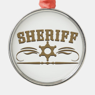 Sheriff-Western-Art Silbernes Ornament