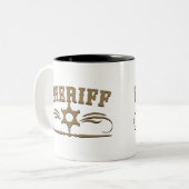 Sheriff-Western-Art Zweifarbige Tasse (Vorderseite Links)