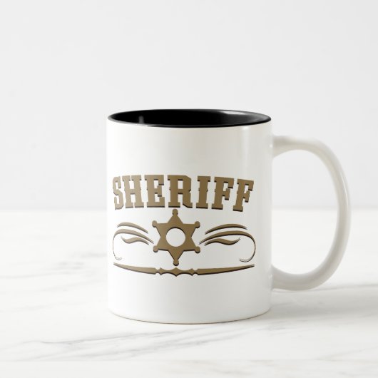 Sheriff-Western-Art Zweifarbige Tasse (Rechts)