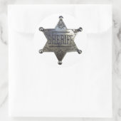 Sheriffs Abzeichen Runder Aufkleber (Tasche)