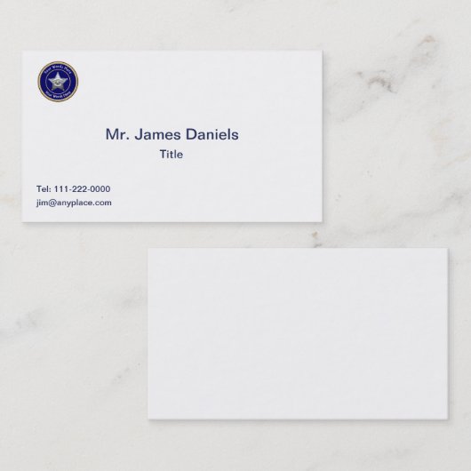 Sheriffs Abzeichen Universell Custom Visitenkarte (Vorne/Hinten)