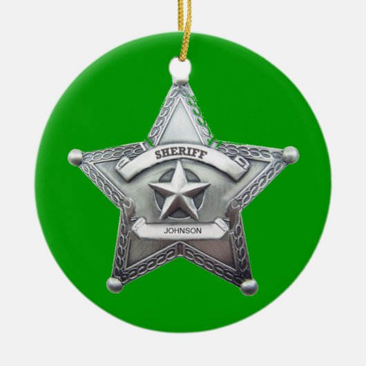 Sheriffs benutzerdefiniertes Abzeichen Keramik Ornament (Vorne)