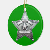 Sheriffs benutzerdefiniertes Abzeichen Keramik Ornament (Links)