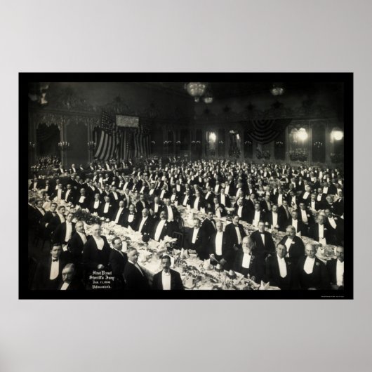 Sheriffs Jury Delmonico's Dinner Foto 1906 Poster (Vorne)