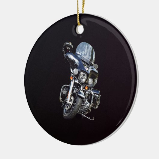 Sheriffs Motorrad Keramik Ornament (Links)