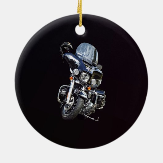 Sheriffs Motorrad Keramik Ornament (Hinten)