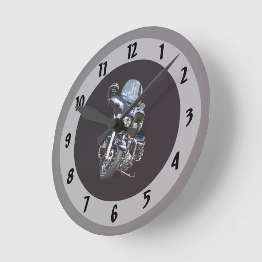 Sheriffs Motorrad Runde Wanduhr (Winkel)