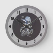 Sheriffs Motorrad Runde Wanduhr (Vorderseite)