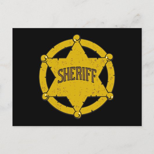 Sheriffs Star Abzeichen Postkarte (Vorderseite)