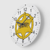 Sheriffs Star Badge Große Wanduhr (Winkel)