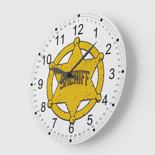 Sheriffs Star Badge Große Wanduhr (Winkel)