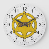 Sheriffs Star Badge Große Wanduhr (Vorderseite)