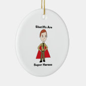 Sheriffs Super Hero Cartoon Personalize Keramik Ornament (Rechts)
