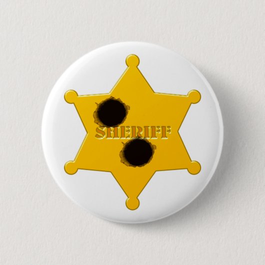 Sheriffstern Einschusslöcher sheriff's star bullet Button (Vorderseite)