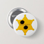 Sheriffstern Einschusslöcher sheriff's star bullet Button (Vorne & Hinten)