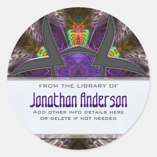 Sherikan Fraktal Buchzeichen Sticker (Vorderseite)