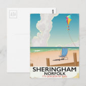 Sheringham Norfolk Beach Reiseplakat Postkarte (Vorne/Hinten)