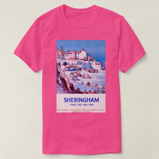 Sheringham Vintage Reiseplakat T-Shirt (Design vorne)