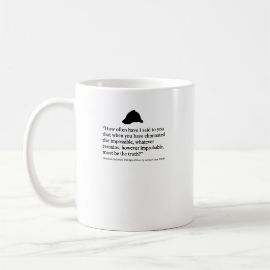 Sherlock Holmes Zeichen Vier Zitat Kaffeetasse (Links)