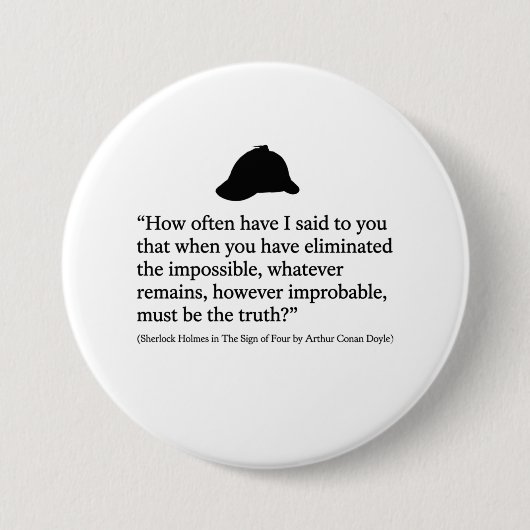 Sherlock Holmes Zitat-Button Button (Vorderseite)