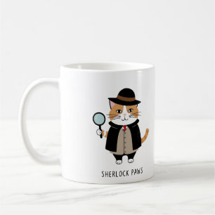 Sherlock Paws, Detektiv Katze, Sleuth, Kriminaljäg Kaffeetasse